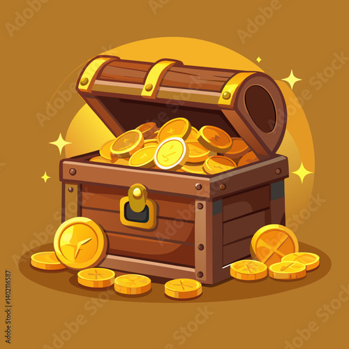 treasure chest with gold coins