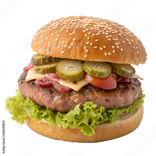 Hamburger isolated on transparent background