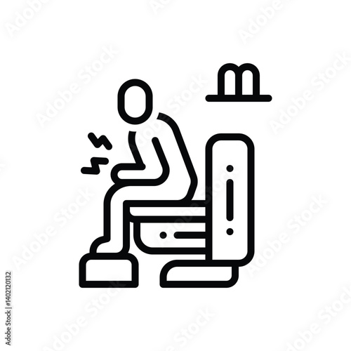 Black line icon for diarrhea