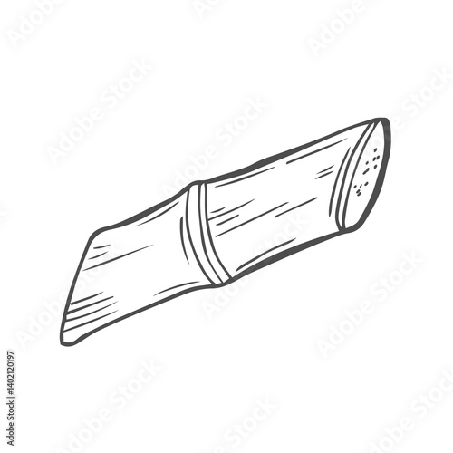 Sketch of sugarcane, with stems and leaves