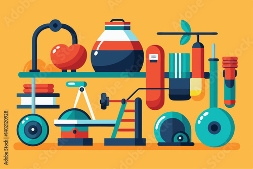 Gym equipment concept vector
