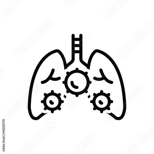 Black line icon for tuberculosis