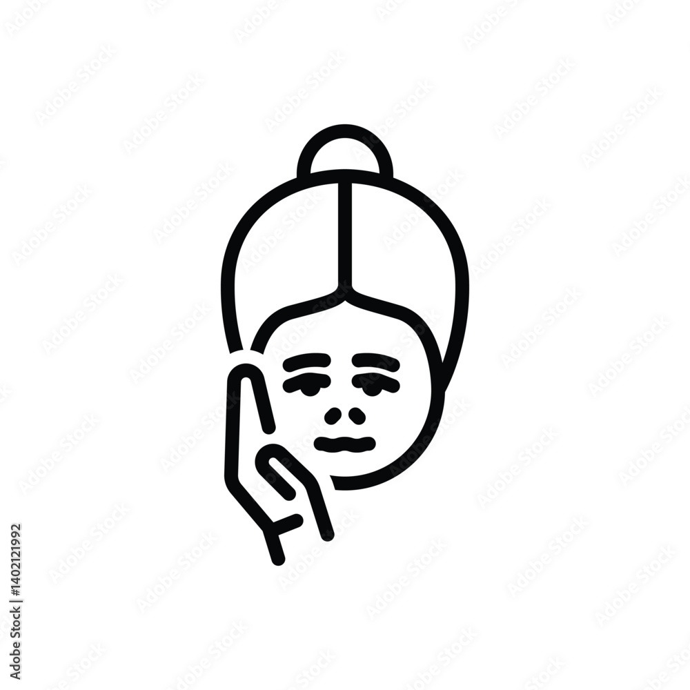 Black line icon for tooth ache Black line icon for tooth ache