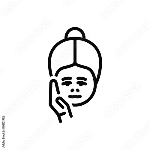 Black line icon for tooth ache