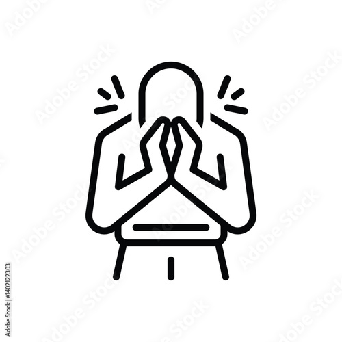 Black line icon for allergy