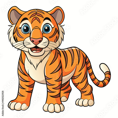 Cute cartoon tiger cub