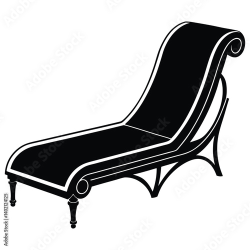  chaise lounge silhouette vector design