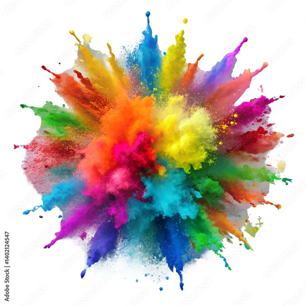Fototapeta premium holi paint color powder explosion colorful on transparent background