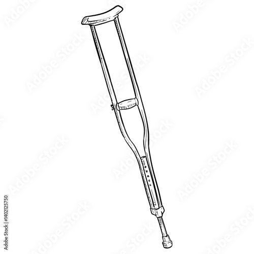 orthopedic crutches handdrawn illustration