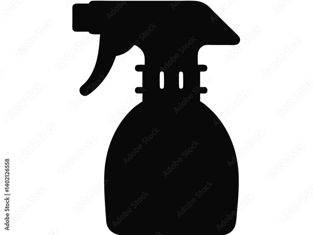 Spray bottle silhouette, black and white simple spray bottle vector silhouette Spray bottle silhouette, black and white simple spray bottle vector silhouette
