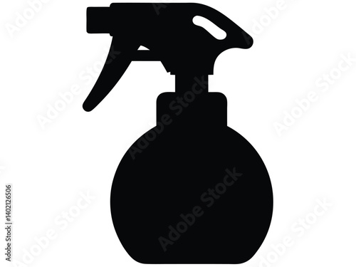 Spray bottle silhouette, black and white simple spray bottle vector silhouette