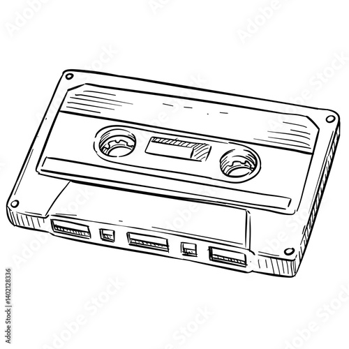cassette handdrawn illustration