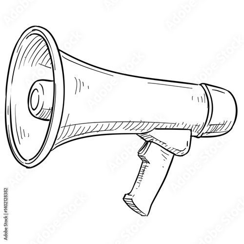 megaphone handdrawn illustration