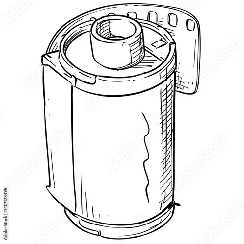 roll film handdrawn illustration
