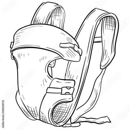baby carrier handdrawn illustration