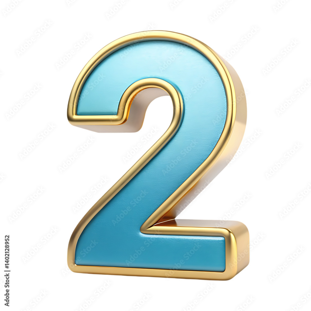 Fototapeta premium Gold & Teal Number 2