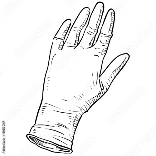 medical rubber gloves handdrawn illustration