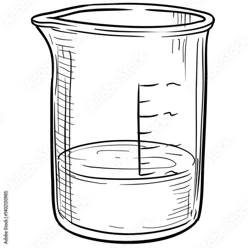 lab measuring cup handdrawn illustration