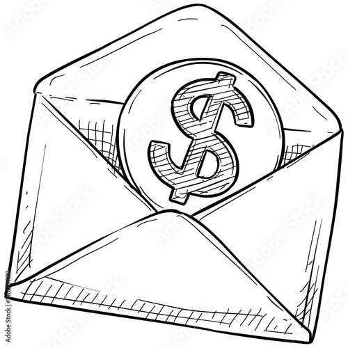 salary handdrawn illustration
