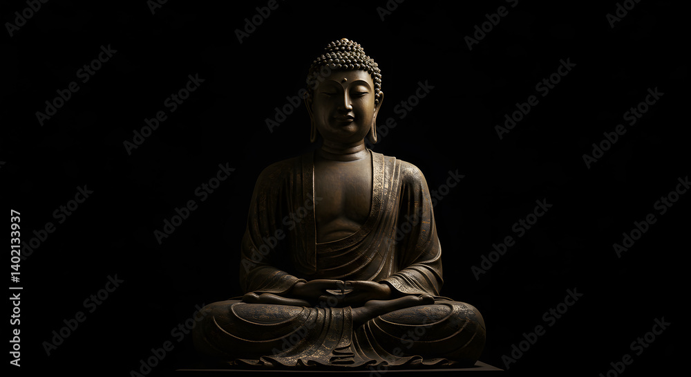 Standing Lord Buddha in Meditation Posture on Vesak Day – Symbol of Peace, Balance, and Enlightenment Standing Lord Buddha in Meditation Posture on Vesak Day – Symbol of Peace, Balance, and Enlightenment