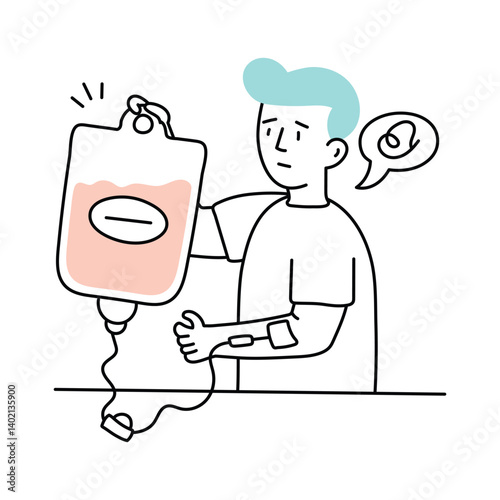 IV Drip vector colored minimal illustration. EPS 10 file