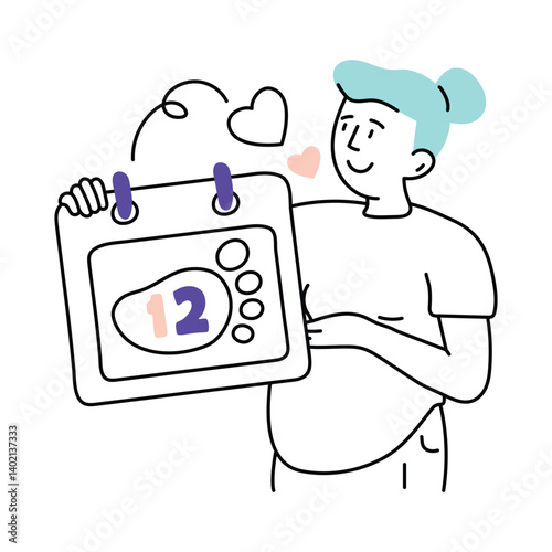 Delivery date  vector colored minimal illustration. EPS 10 file