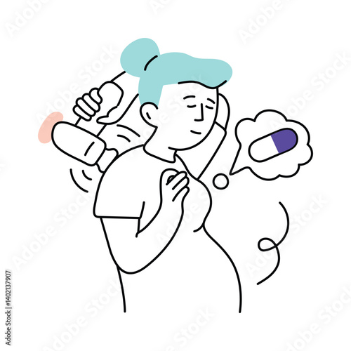 Massage machine vector colored minimal illustration. EPS 10 file