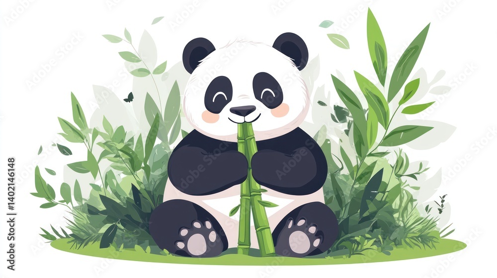 panda bear with bamboo panda bear with bamboo