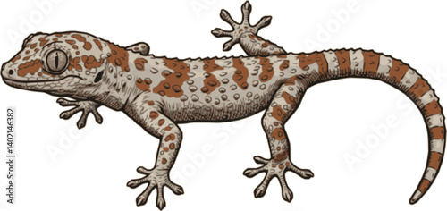 Vector illustration Lizard or gecko lizard isolated and hand drawn