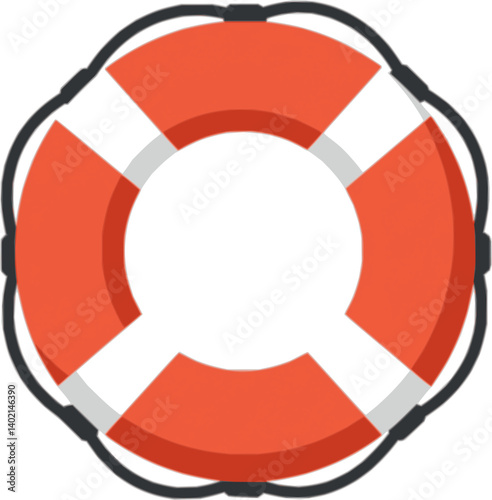 lifebuoy orange and white, 3d rendering

