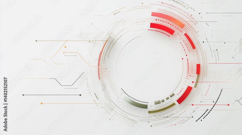 Abstract white background with Colorful circle lines. Digital future technology . Abstract business connection of lines from nodes innovation of communication poster, rsvp moderncard.Valentine's Day