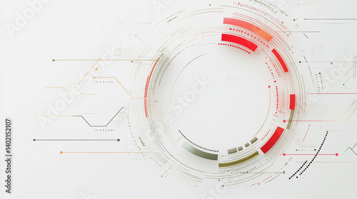 Obraz na płótnie Abstract white background with Colorful circle lines. Digital future technology . Abstract business connection of lines from nodes innovation of communication poster, rsvp moderncard.Valentine's Day
w salonie