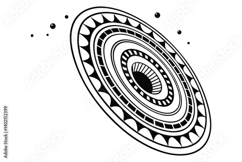 a teleportation portal design silhouette vector illustration