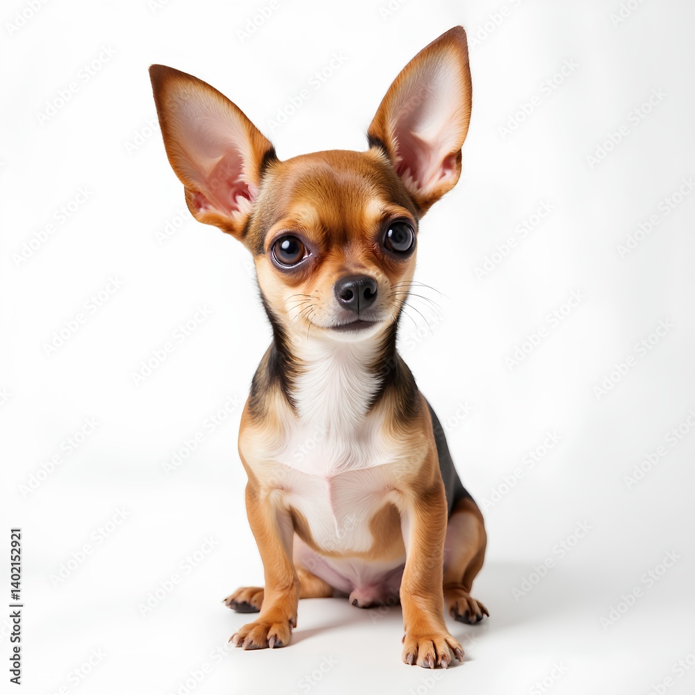 Charming Chihuahua with Big Ears in a Minimalist Background Charming Chihuahua with Big Ears in a Minimalist Background