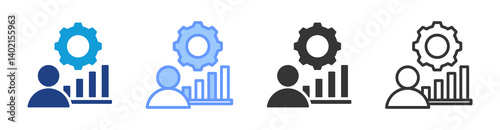 Management Skills icon set multiple style collection