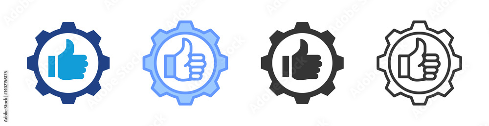 Appreciation icon set multiple style collection