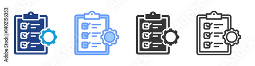 Task List icon set multiple style collection