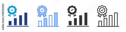 Achievement icon set multiple style collection
