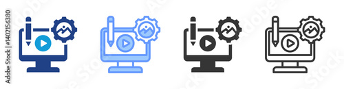 Content Management icon set multiple style collection
