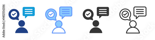 Communicative Competence icon set multiple style collection