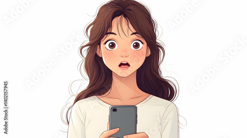 Shocked Woman Holding Smartphone