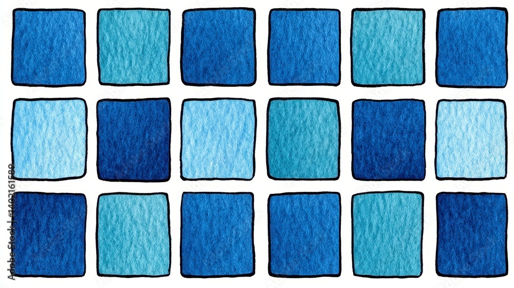Fototapeta premium Abstract Blue Square Pattern Texture Background