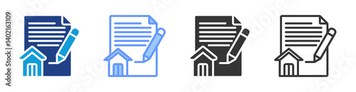 Admission Procedure icon set multiple style collection