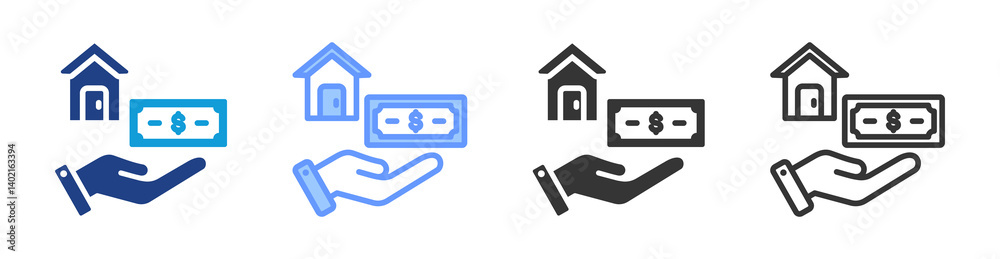 Property Payment icon set multiple style collection Property Payment icon set multiple style collection