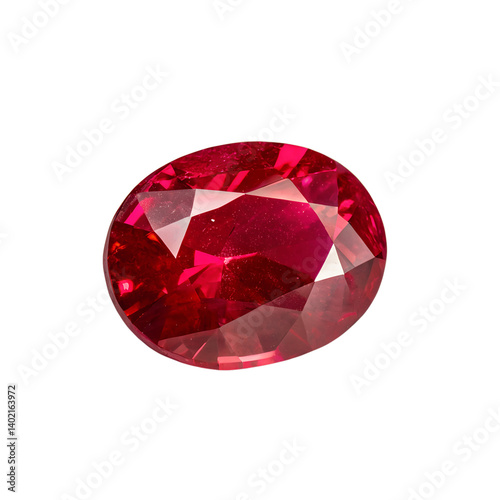 Ruby Gemstone isolated on transparent background