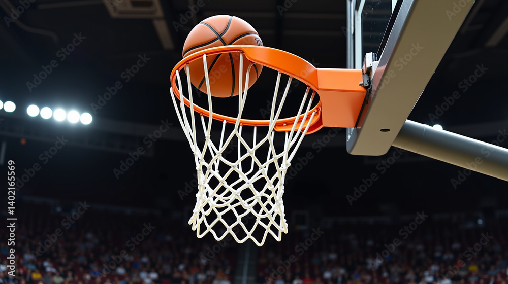Basketball hoop with a basketball in the center. Basketball hoop with a basketball in the center.