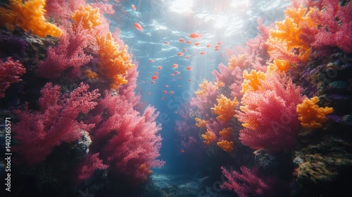 Wallpaper Mural Vibrant coral reef teeming with life Torontodigital.ca