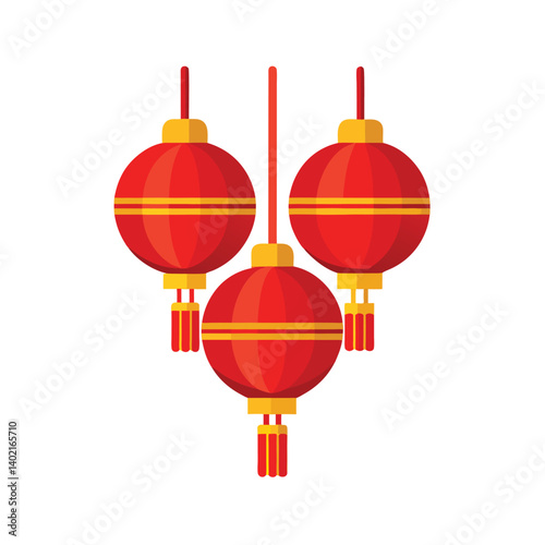 Traditional Chinese red lanterns  vector illustration on background, Chines Day Lantern vector illustration for Chines festival