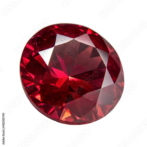Ruby Gemstone isolated on transparent background