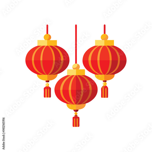 Traditional Chinese red lanterns  vector illustration on background, Chines Day Lantern vector illustration for Chines festival